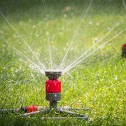 Red Installed Sprinkler — Las Vegas, NV — A Ronnow Lawn Sprinkler Inc