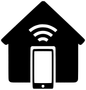 Icon for home automation for residential and commercial security systems.