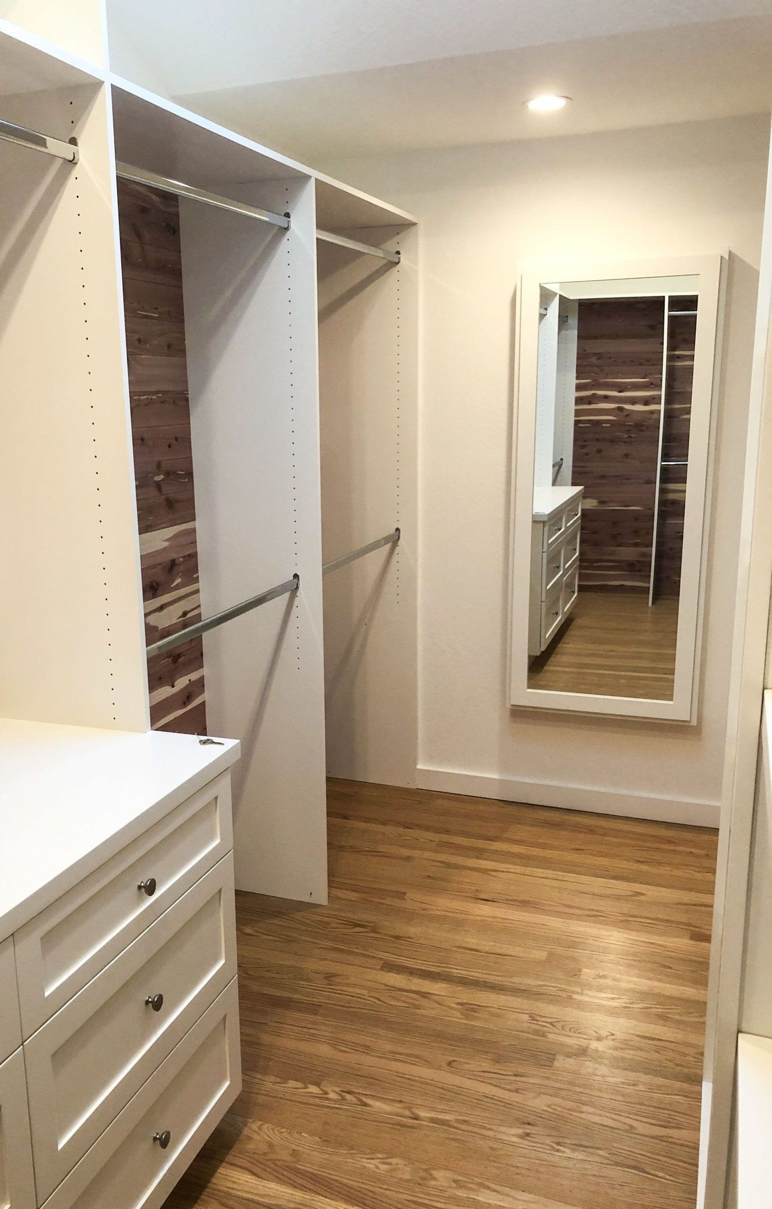 cabinets in a closet