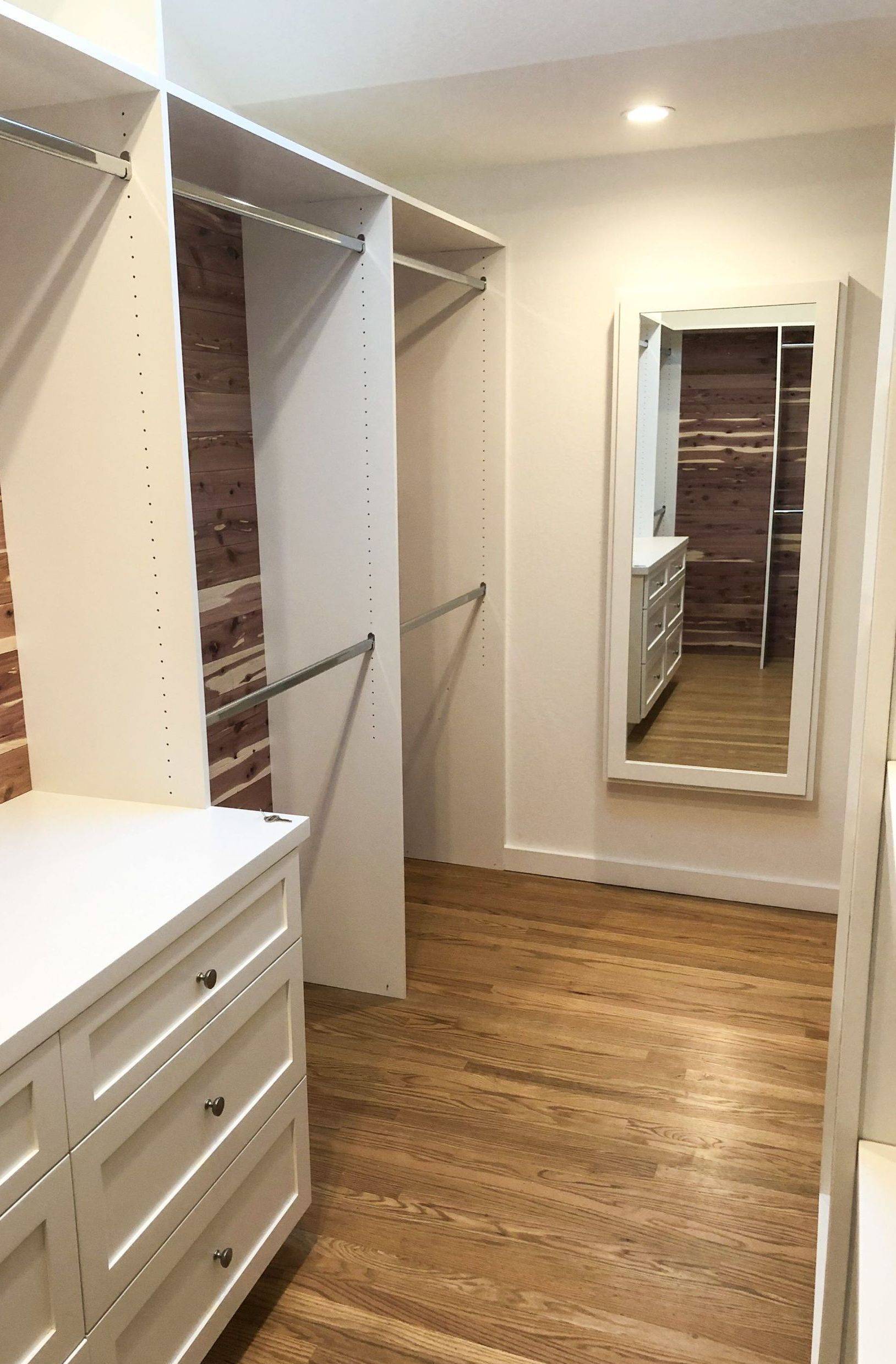 cabinets in a closet