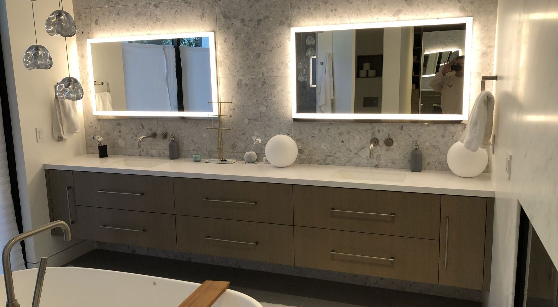 cabinets in a bathroom