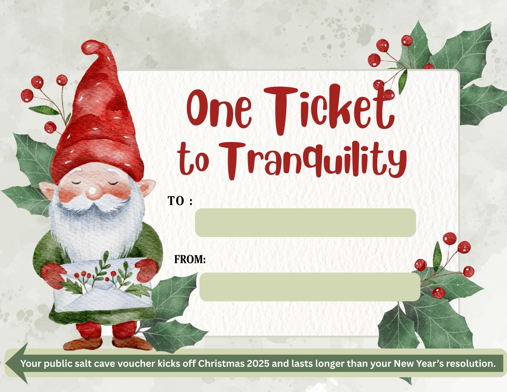 Gift certificate with a gnome: 