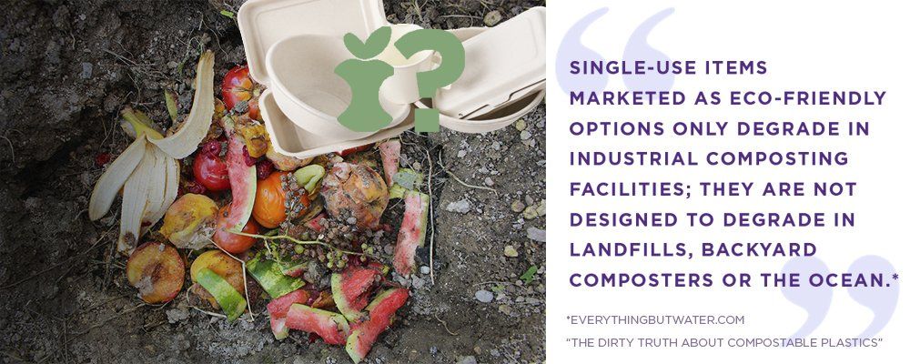 Single use compostable and biodegradable plastics may not be the answer.