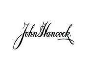 A black and white logo for john hancock on a white background.