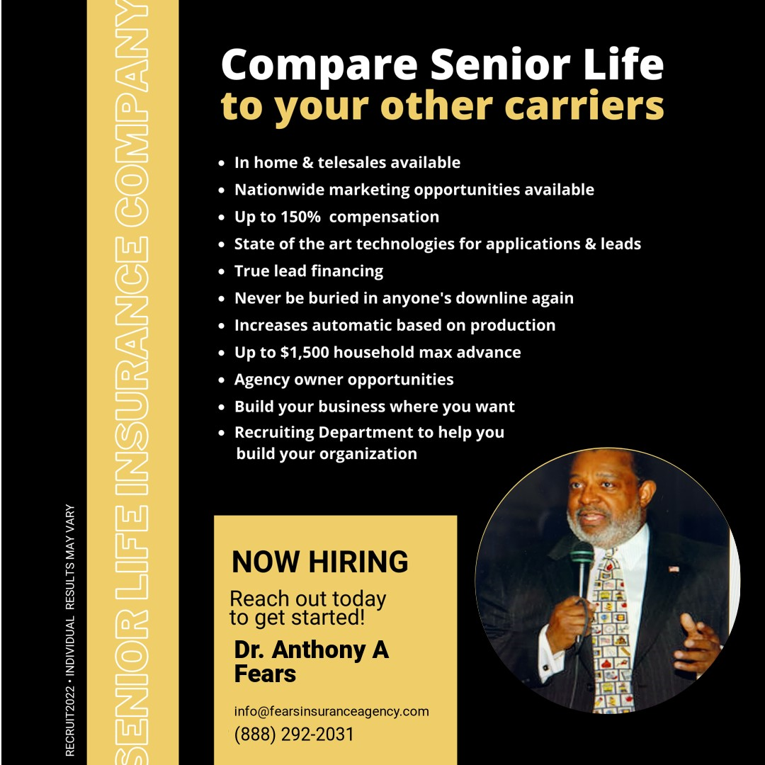 An advertisement for a senior life insurance company