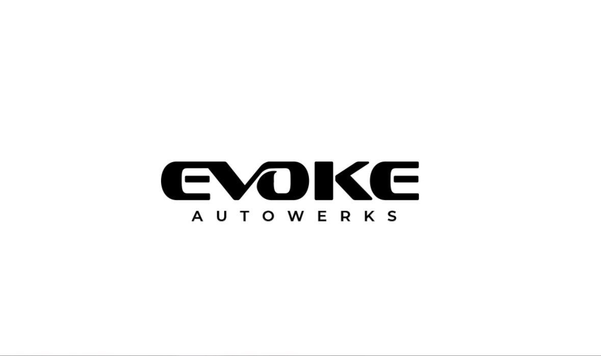 EVOKE AutoWerks logo in black on a white background