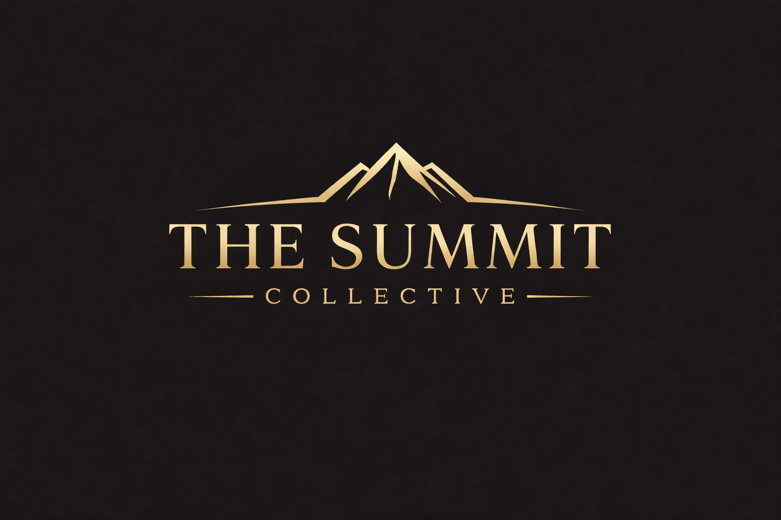 Gold “The Summit Collective” logo with stylized mountain icon on a dark background