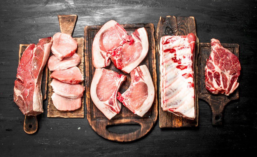 Different Meat On Cutting Board