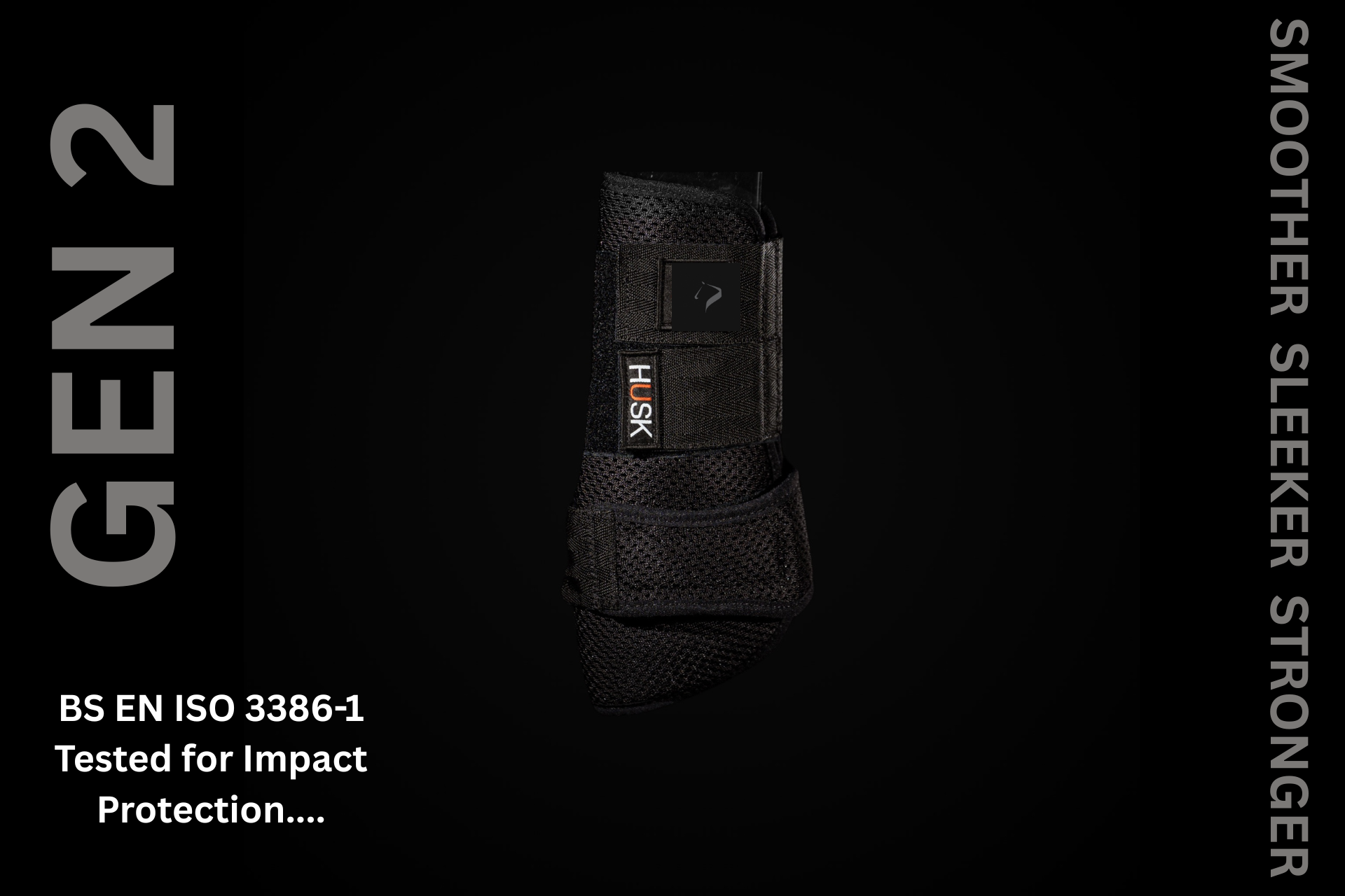 Girl in black with brown horse, saddle, wooden wall background.