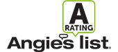 The logo for angie 's list shows a rating and a speech bubble.
