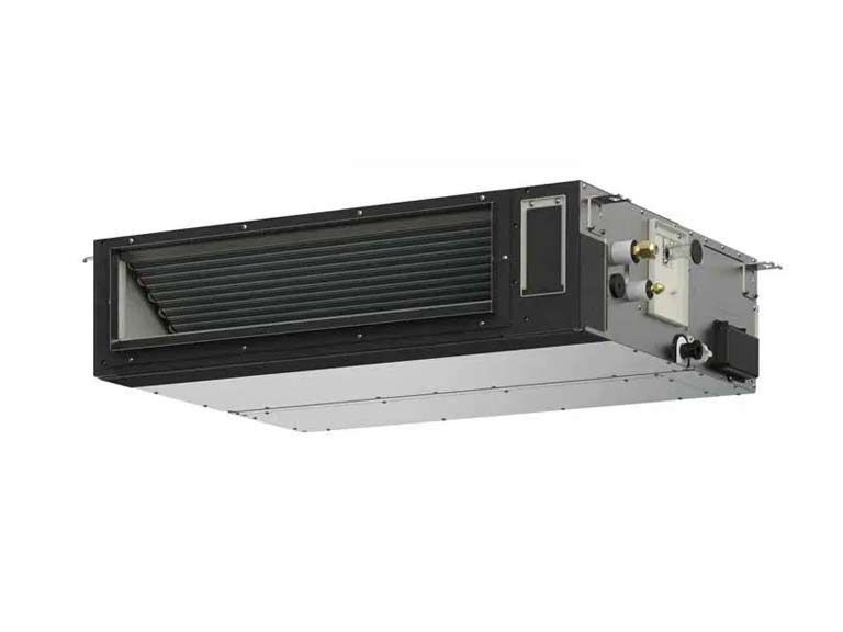 A picture of a ductless air conditioner on a white background.