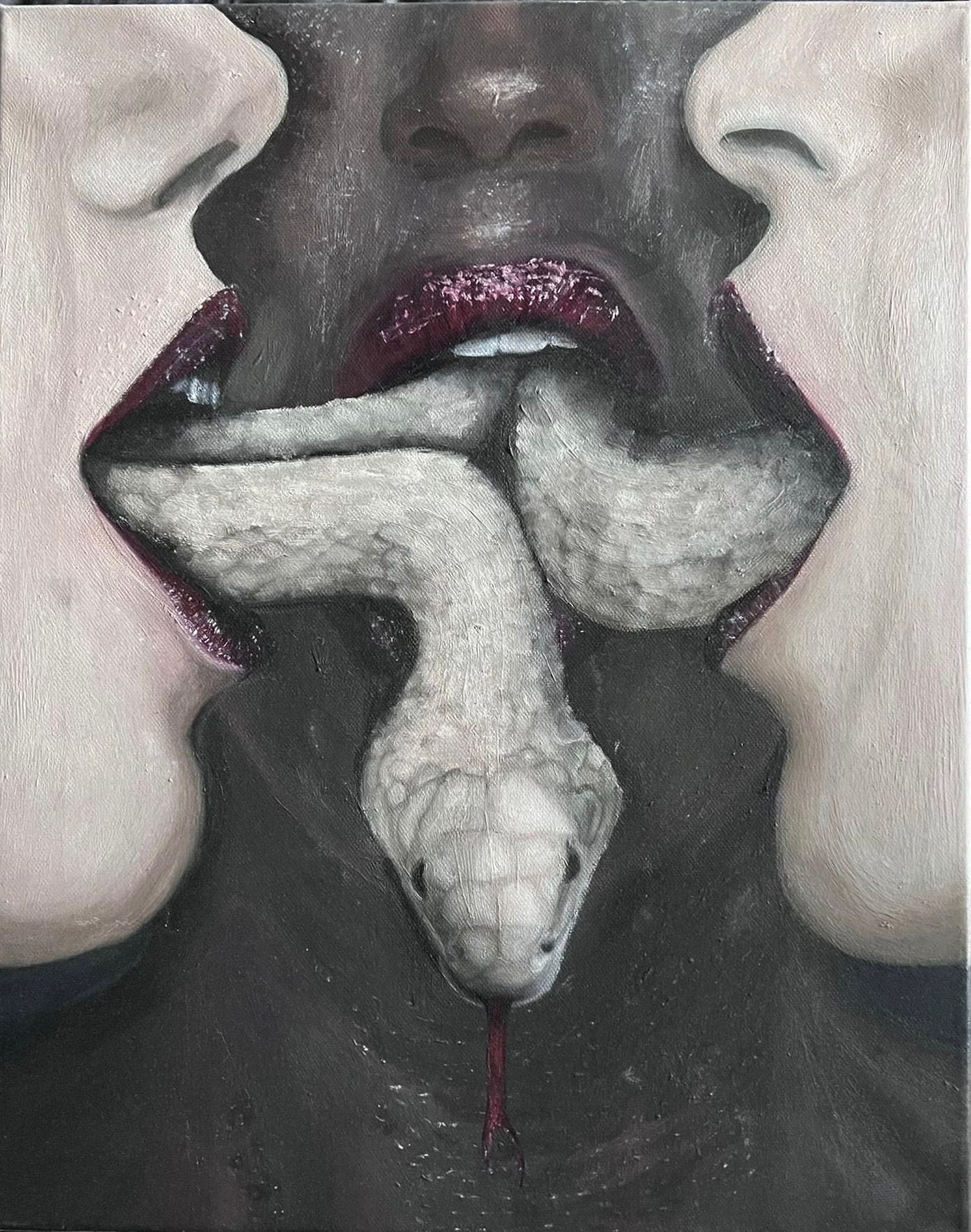 Oil painting recreating a poster from the third season 