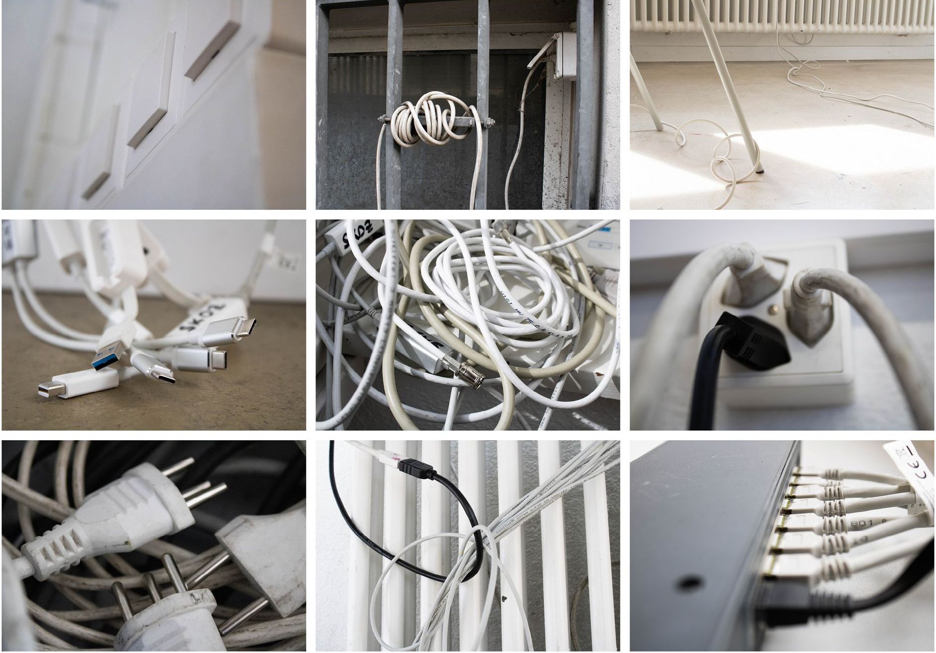 Photo series inspired by the New Objectivity, a style of photography in which natural forms, industrial themes and mass products are depicted with the clarity of scientific illustrations. This series shows an everyday subject, electricity, which corresponds to the expression of New Objectivity through a sharply focused, matter-of-fact style and a clear pictorial concept. However, it stands out due to its affinity for detail and interest in special perspectives. 
Canon EOS 2000D, total of 9 photographs