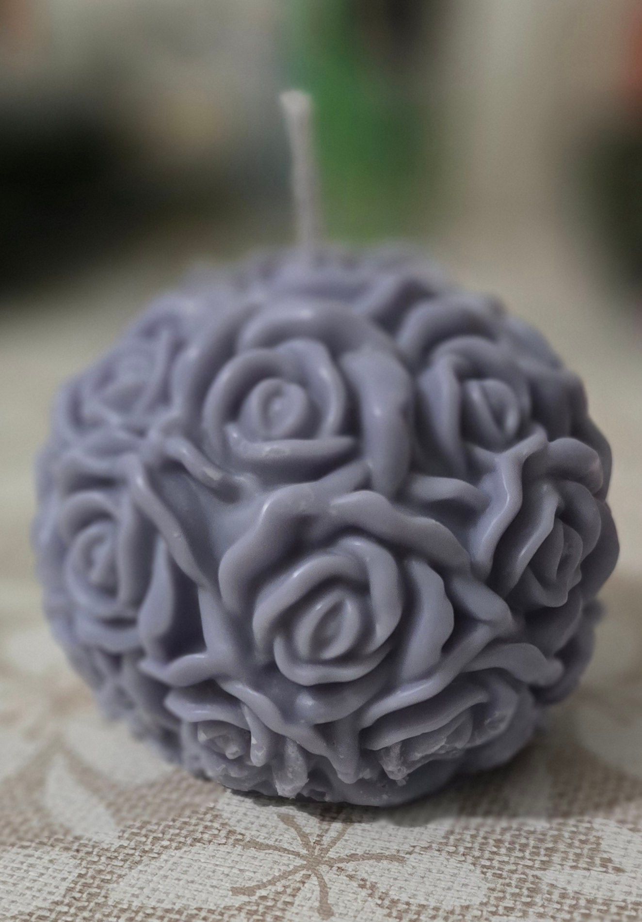 Gül Topu Mum - El Yapımı ve Çeşitli Renkleri Mevcuttur