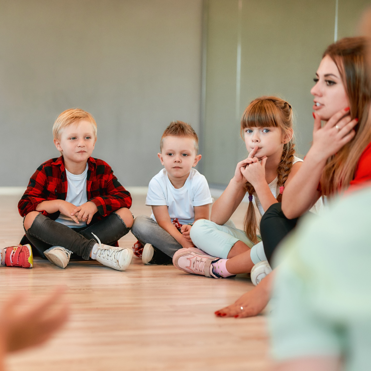 Children sitting on the floor