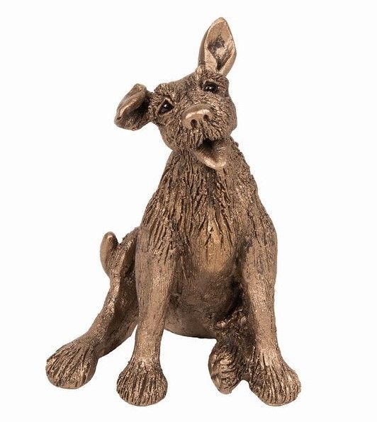 Eddie The Happy Terrier - Bronze Resin Sculpture by Harriet Dunn