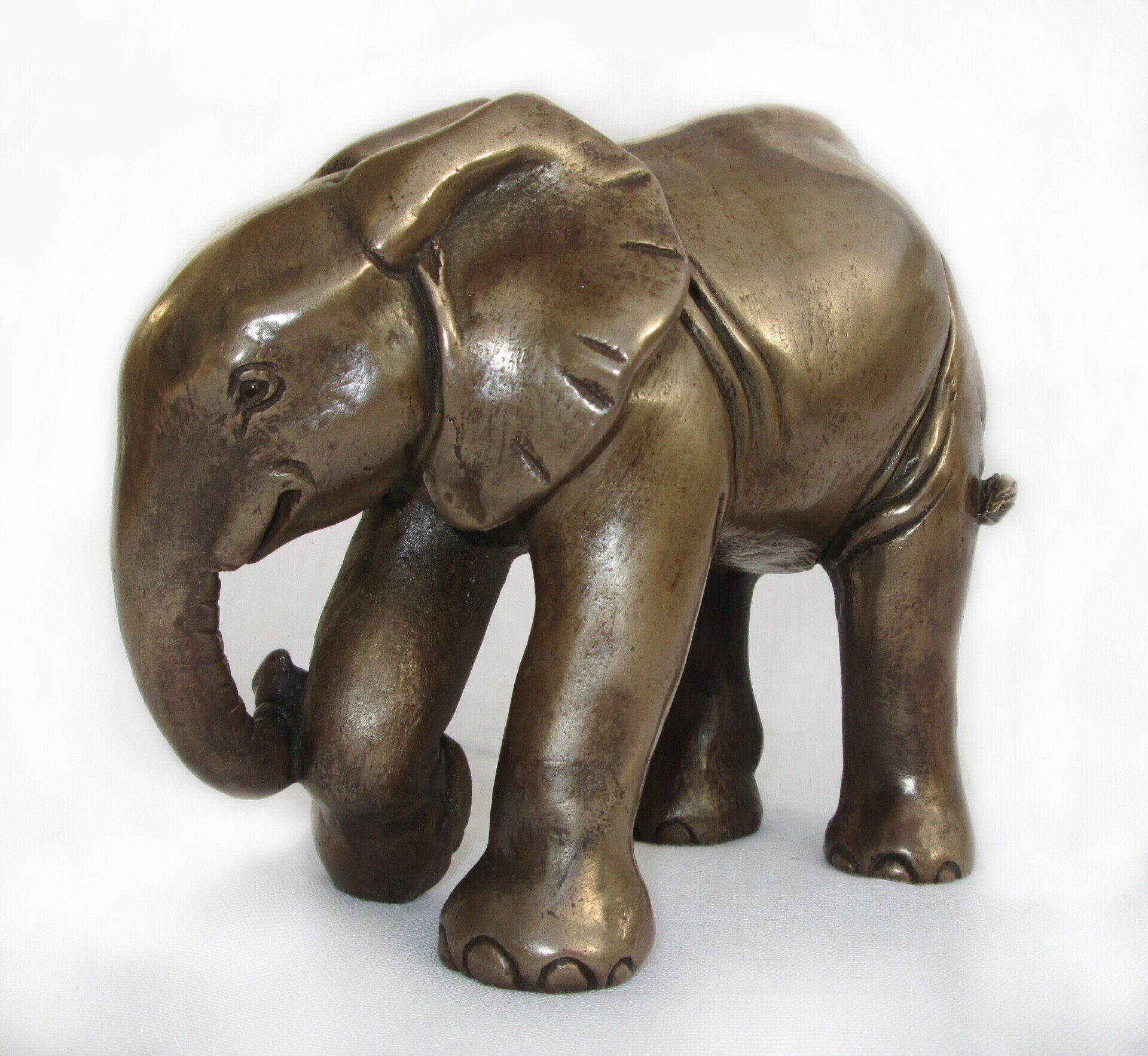 Polished Bronze Elephant Calf - Suzie Marsh