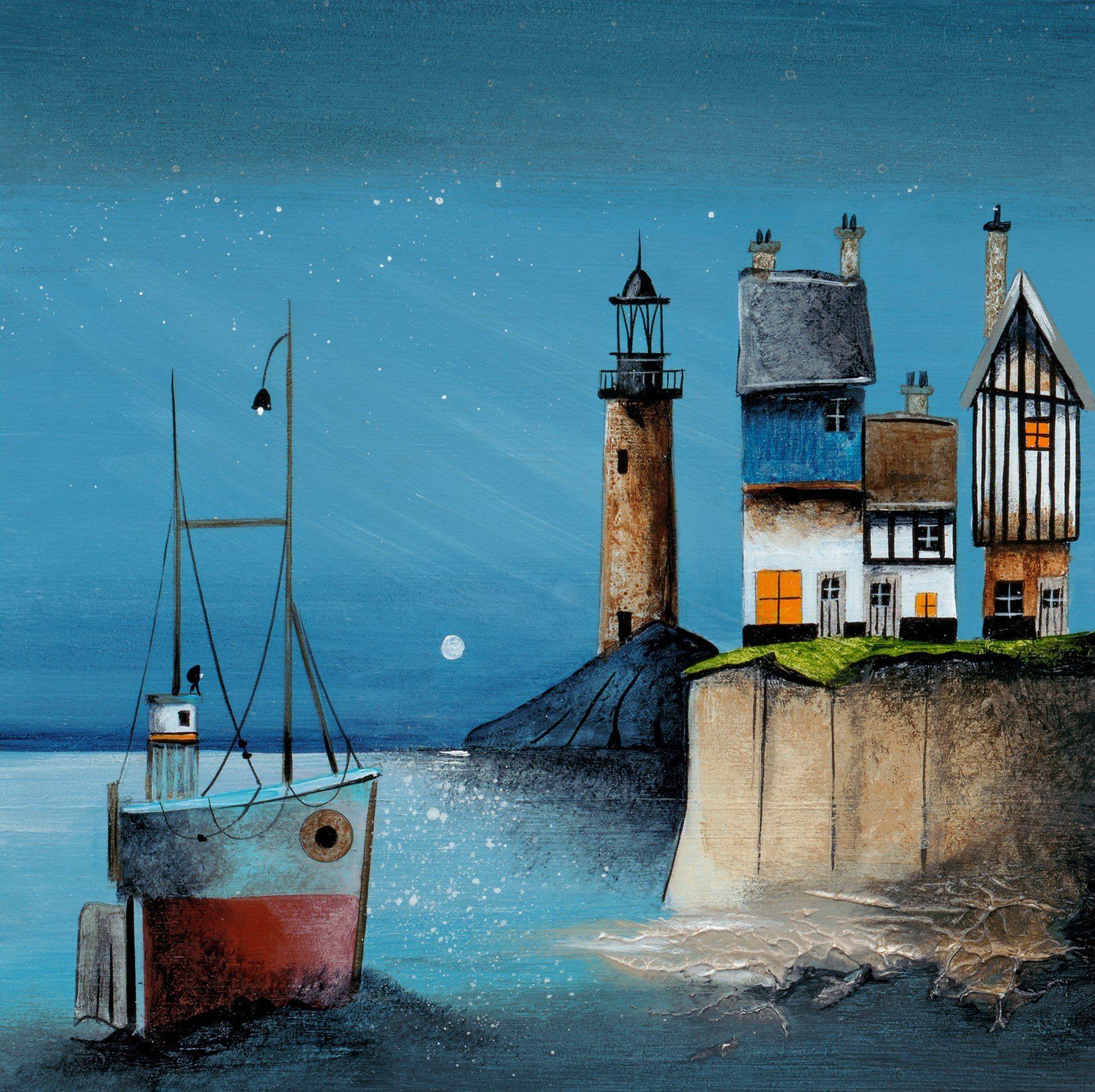 Moonlit Harbour - Gary Walton