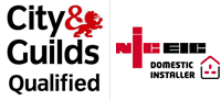 city &guilds qualified logo and NICEIC domestic installer logo