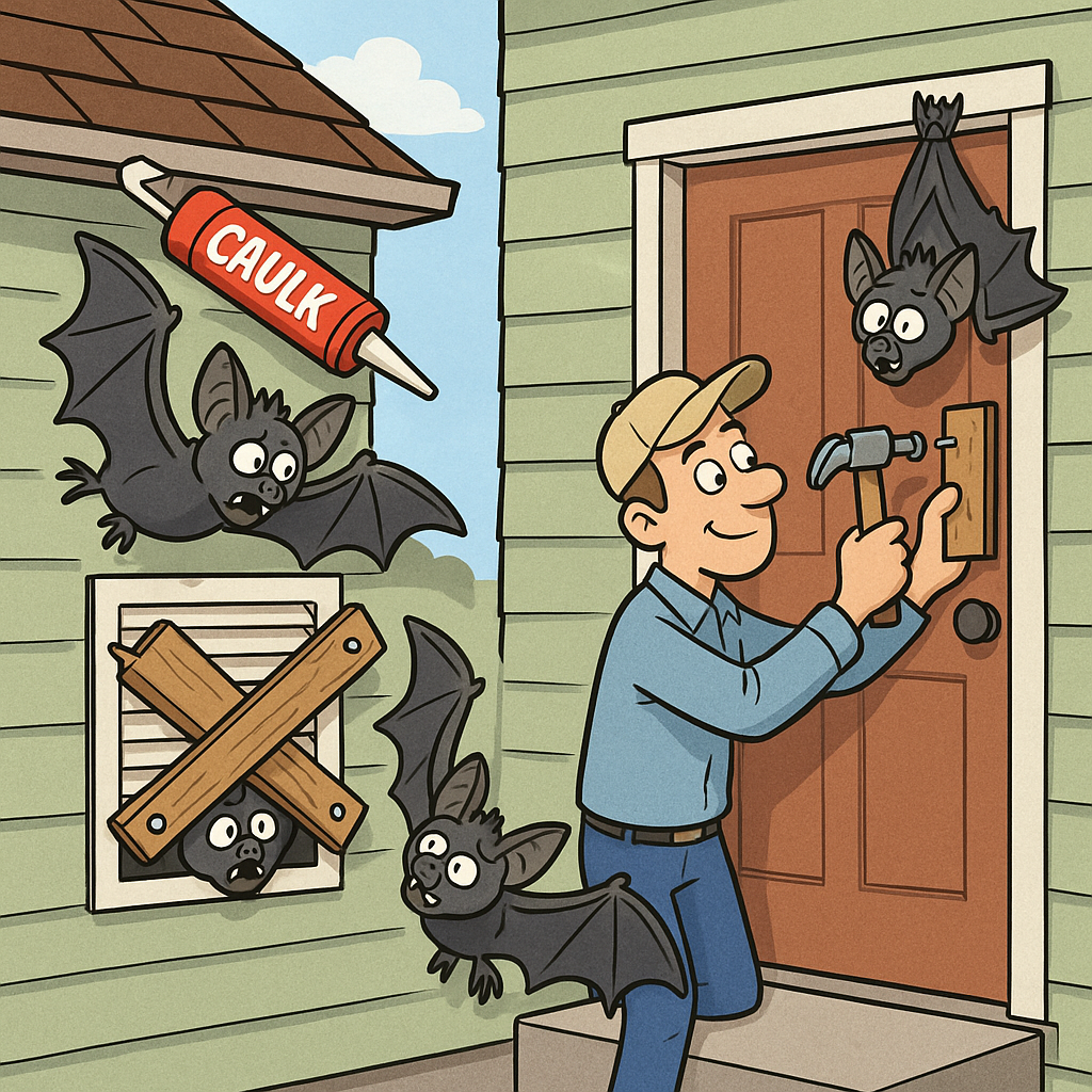 A bat is sitting on a brick wall under a wooden beam.