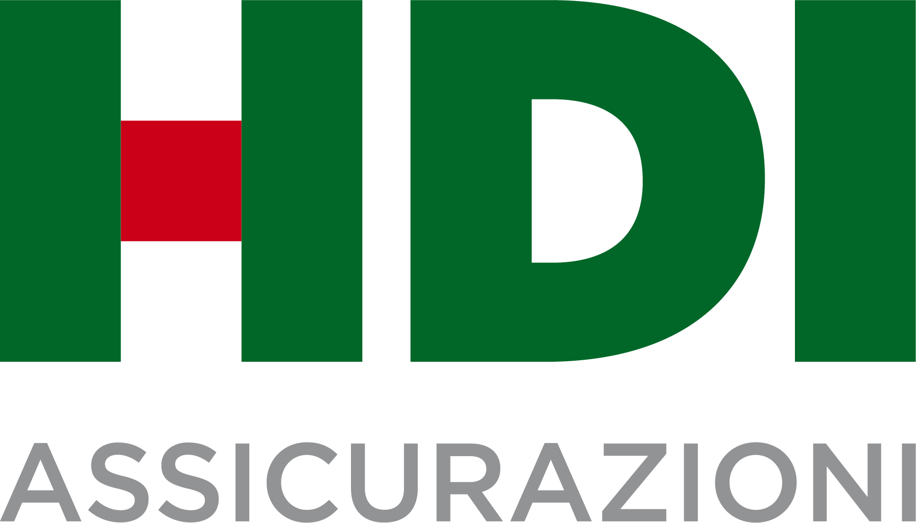 Il logo di hdi assicurazioni è verde e bianco con una striscia rossa.