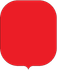 Un quadrato rosso con la punta appuntita su uno sfondo bianco.