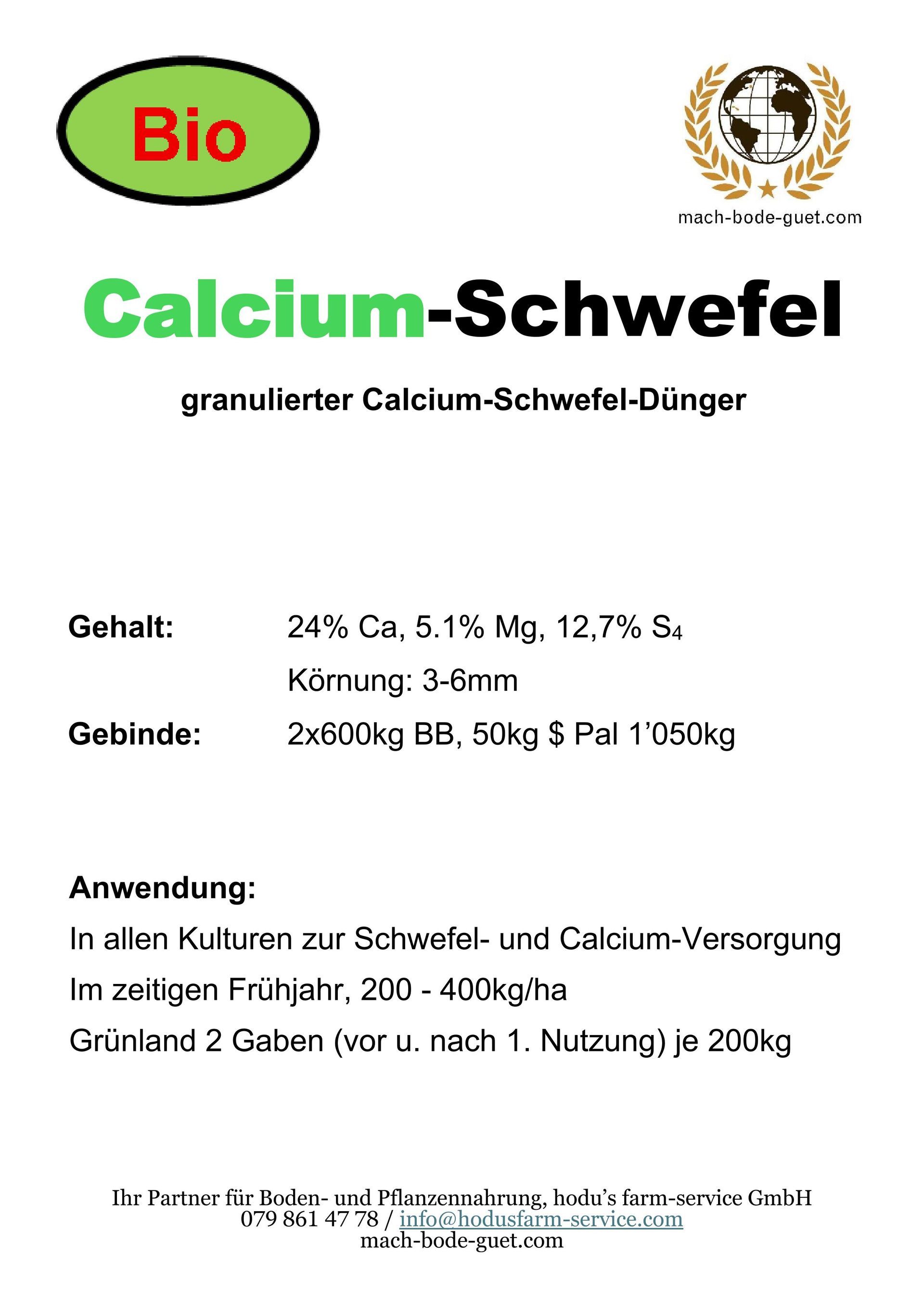 granulierter Calcium-Schwefel Dünger