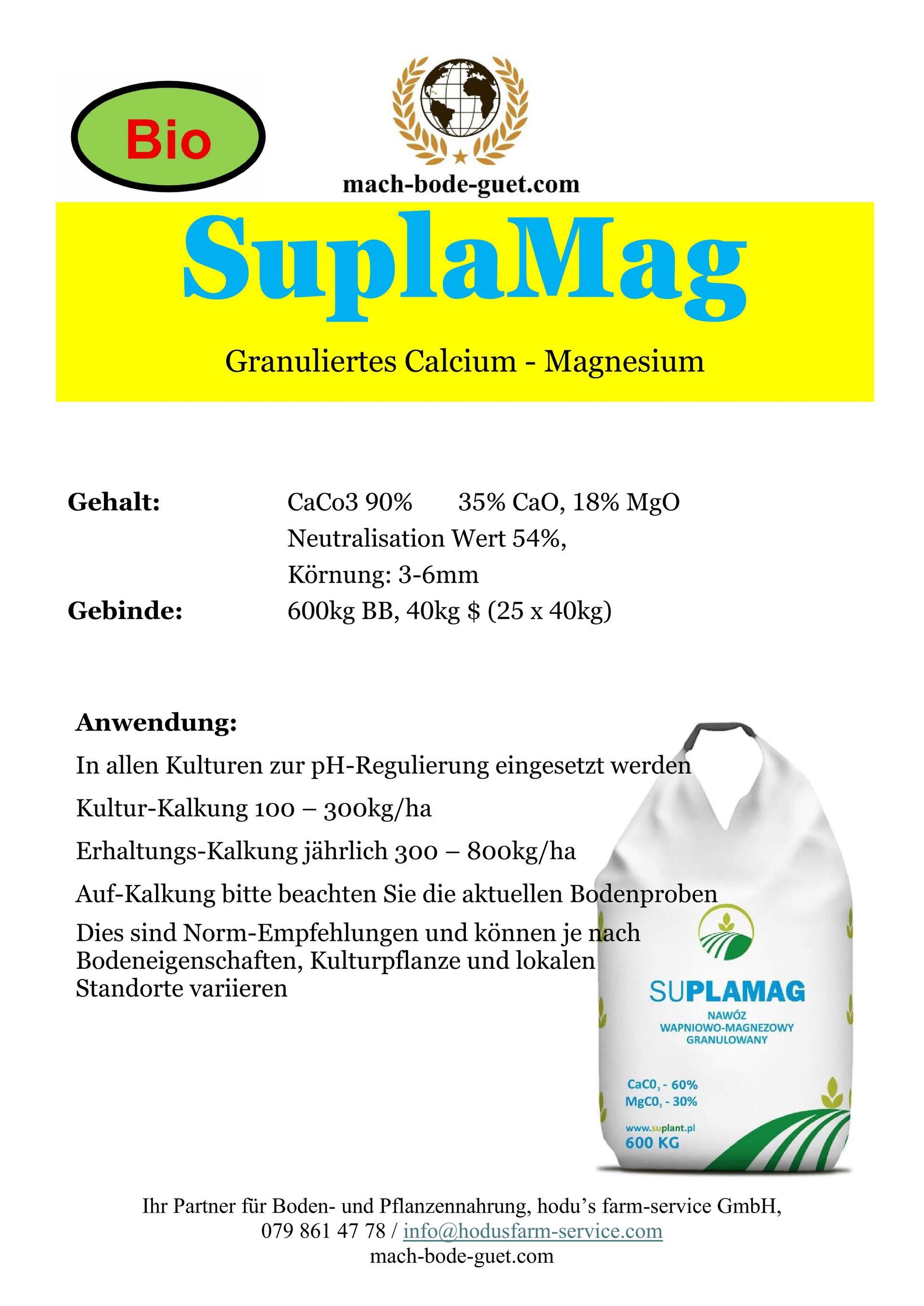 Suplamag, Calcium-Magnesiumdünger vereint