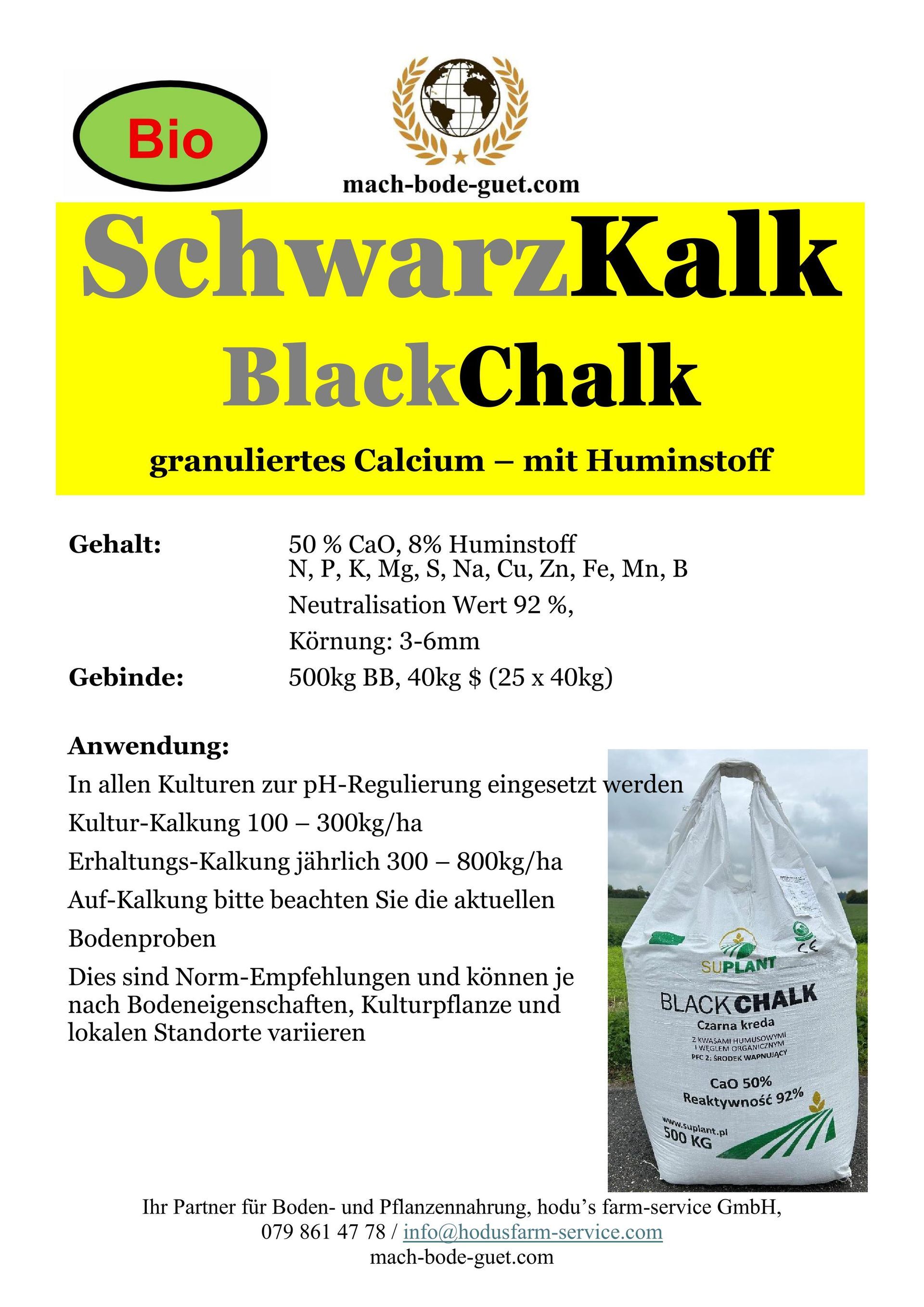 Schwarz Kalk, in jedem Korn, Calcium und Leonardit
