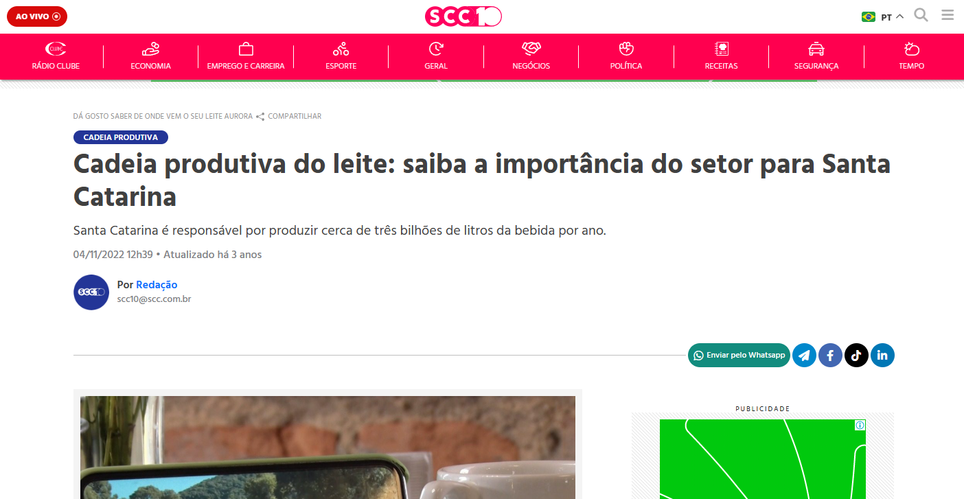 Capa da matéria no SCC 10