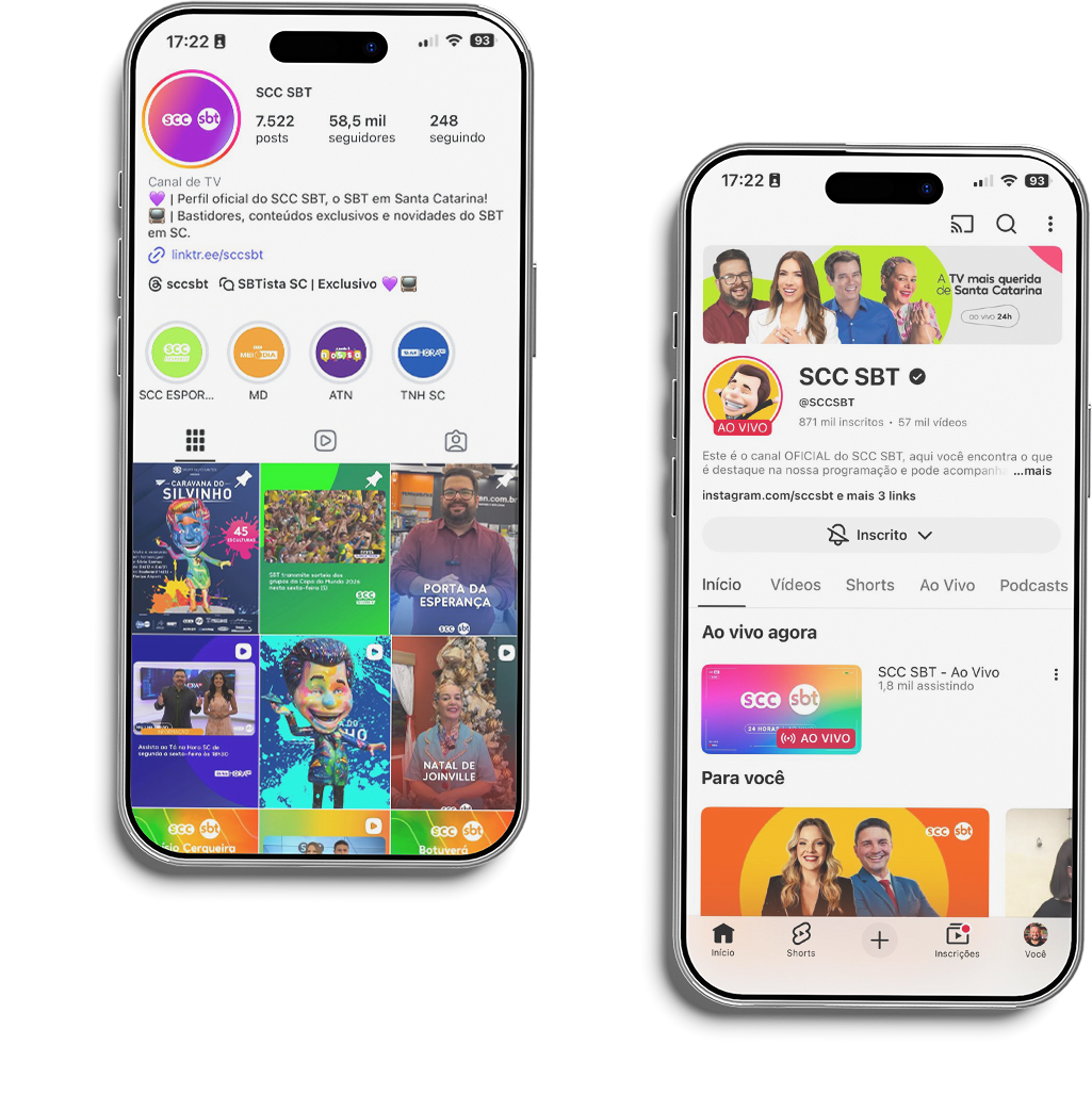 Instagram e YouTube SCC