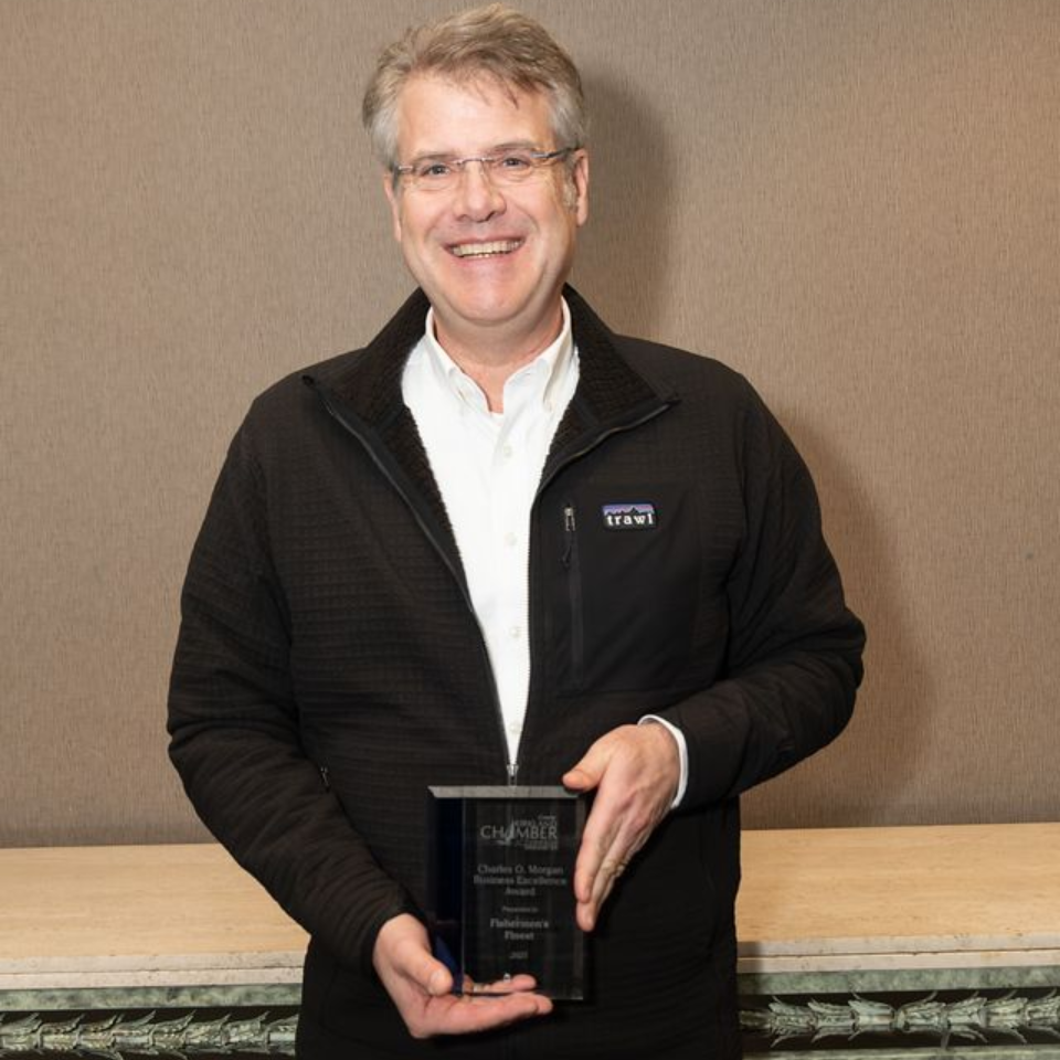 Stacy Eakman presents Art Gee-McIntosh the Charles O. Morgan 'Business Excellence' Award