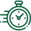 Green lightning bolt icon with speed lines, suggesting fast charging or energy efficiency.