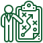 Green hands reaching towards a heart in the center, symbolizing care and support.