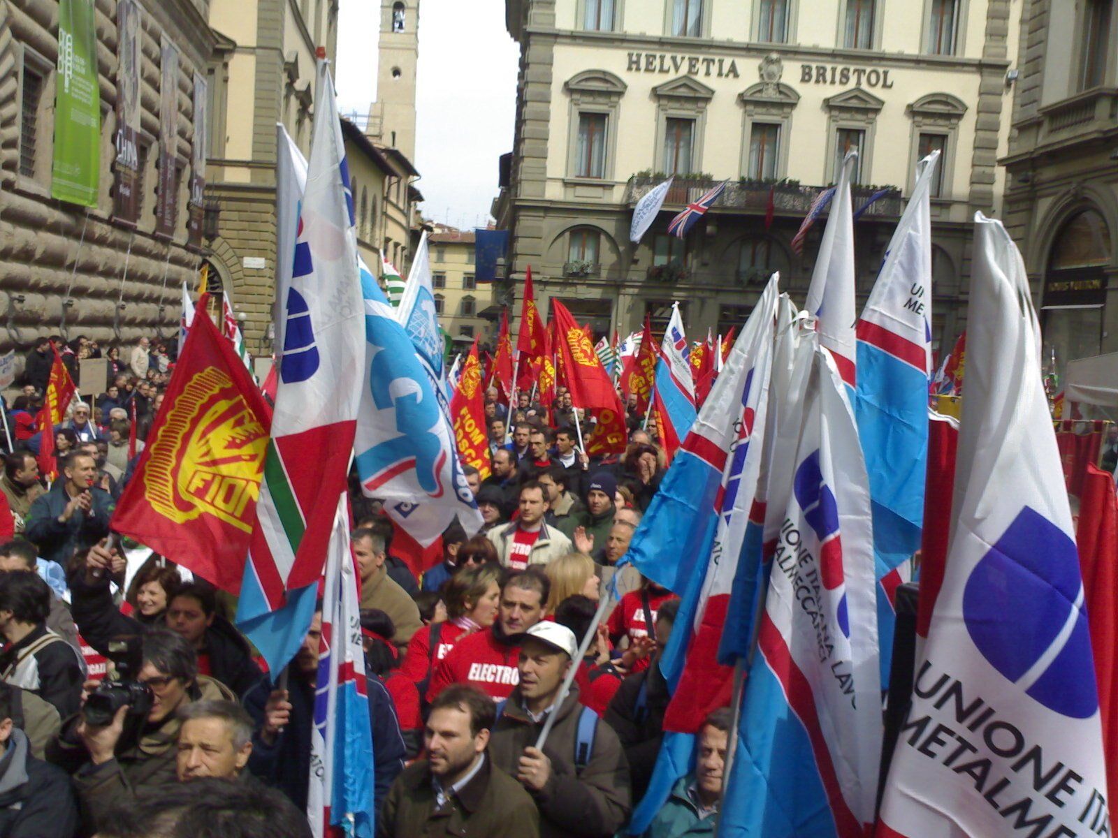Una manifestazione dell'Unione Italiana Lavoratori Metalmeccanici