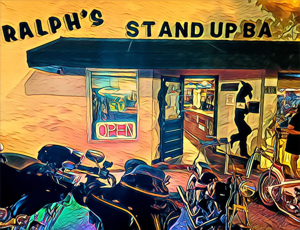 A painting of a stand up bar called ralph 's stand up bar