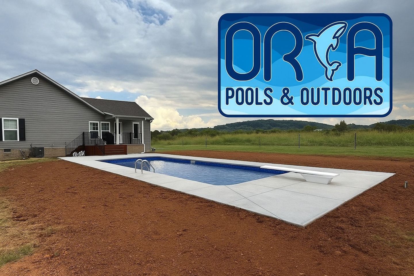 Pool and patio with the 