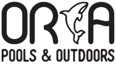 Logo for Orca Pools & Outdoors with an orca icon.