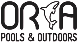 Logo for Orca Pools & Outdoors with an orca icon.
