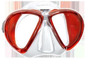 maschera sub rossa e trasparente mares