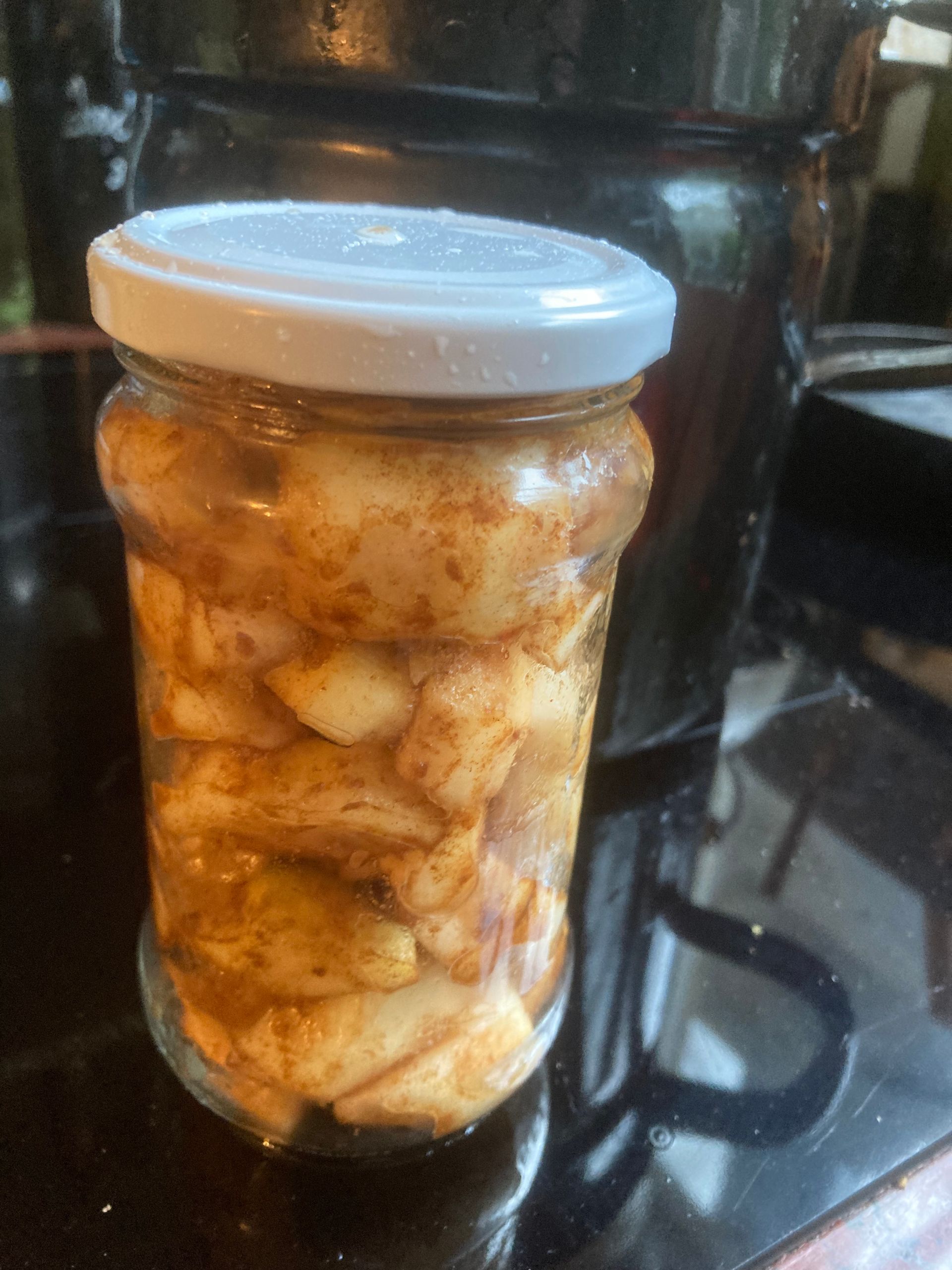 appeltaartvulling in glazen pot