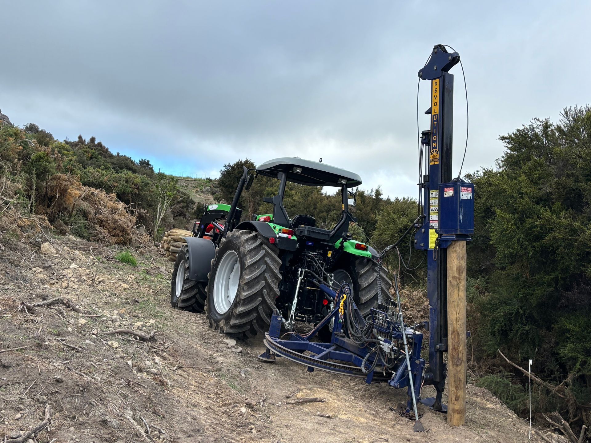 Tractor post driving