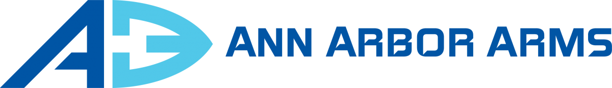 The logo for ann arbor arms is blue and white