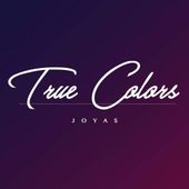 Un logotipo para joyas de colores verdaderos con un fondo morado.
