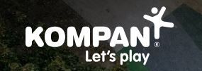 KOMPAN logo with a stick figure, the words 