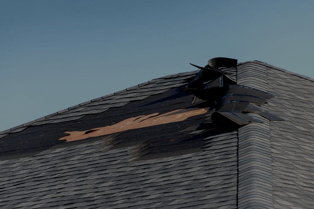 Ripped roofing tiles