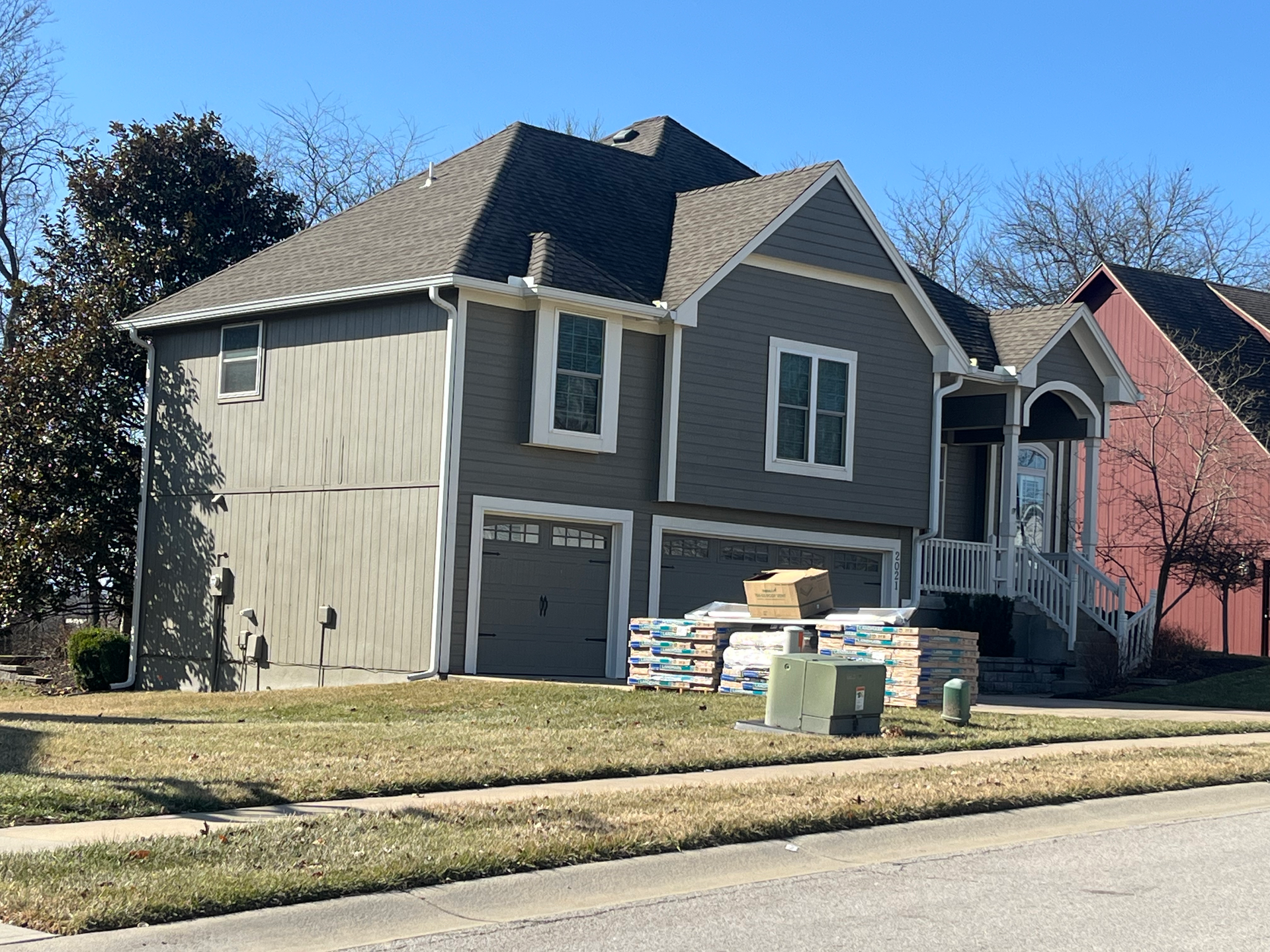 Roofing tiles being installed