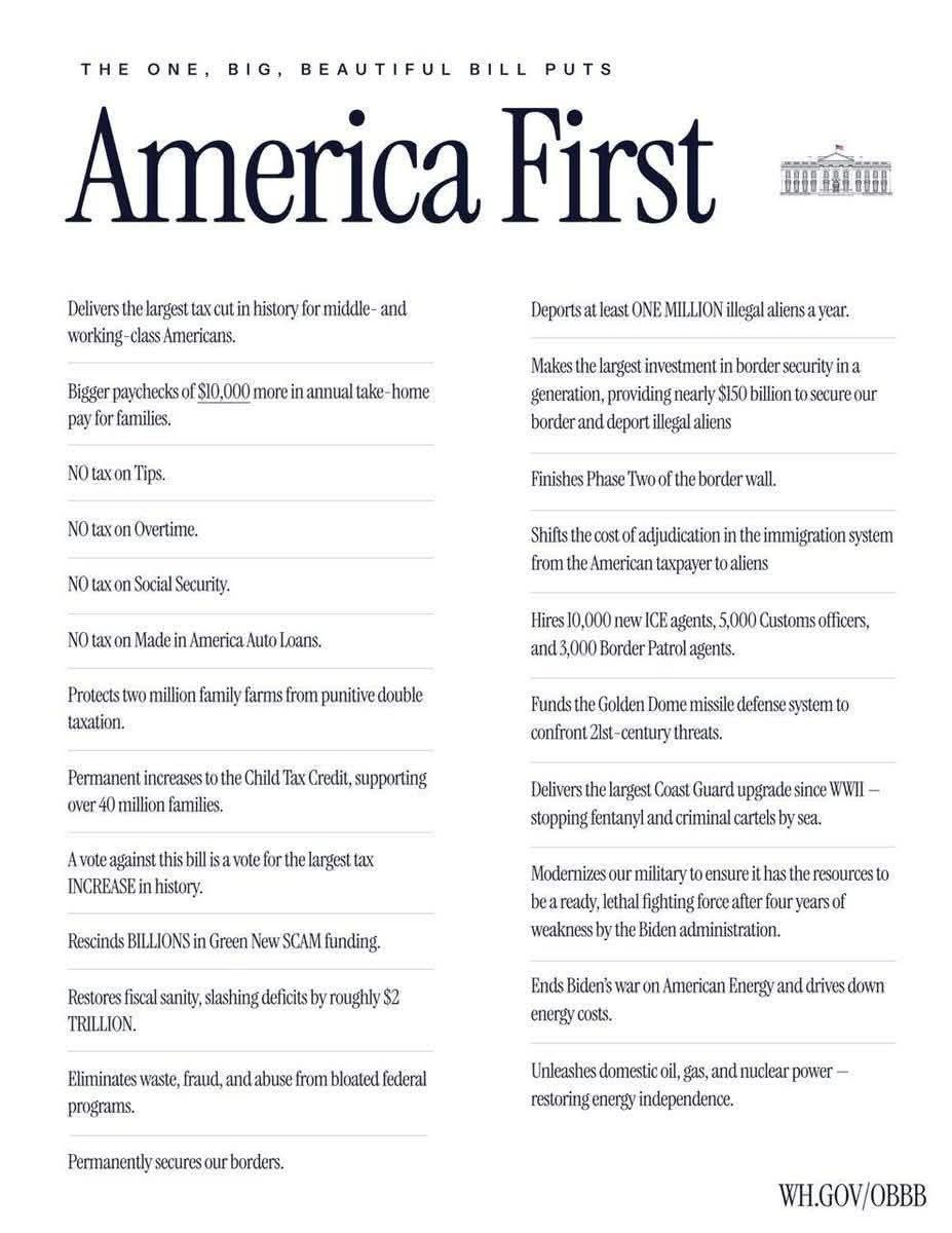 Magazine cover titled “America First” with two-column article list on a white background