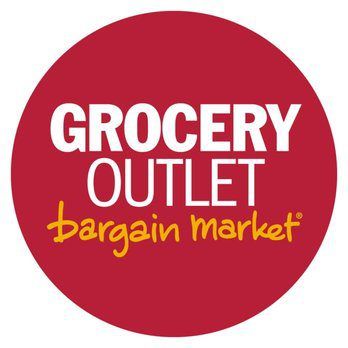 A red circle with the words grocery outlet bargain market on it