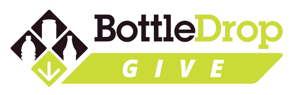 The logo for bottle drop give is green and black.